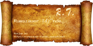 Rumszauer Tünde névjegykártya